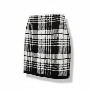 High-waisted plaid Wool blend mini skirt